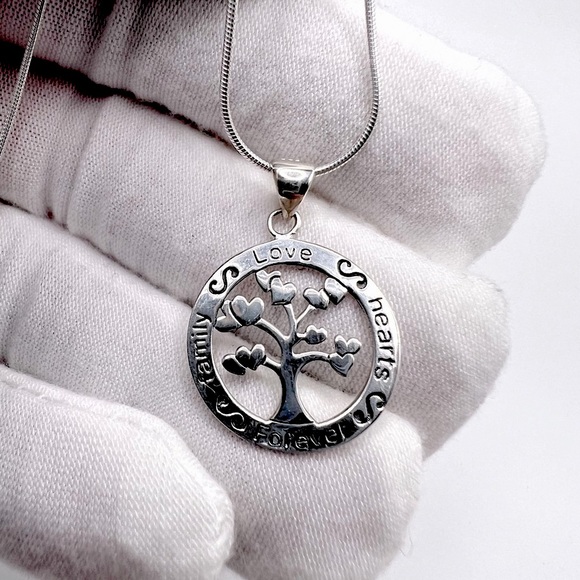 Jewelry - .925 Sterling Family Hearts Love Forever Necklace